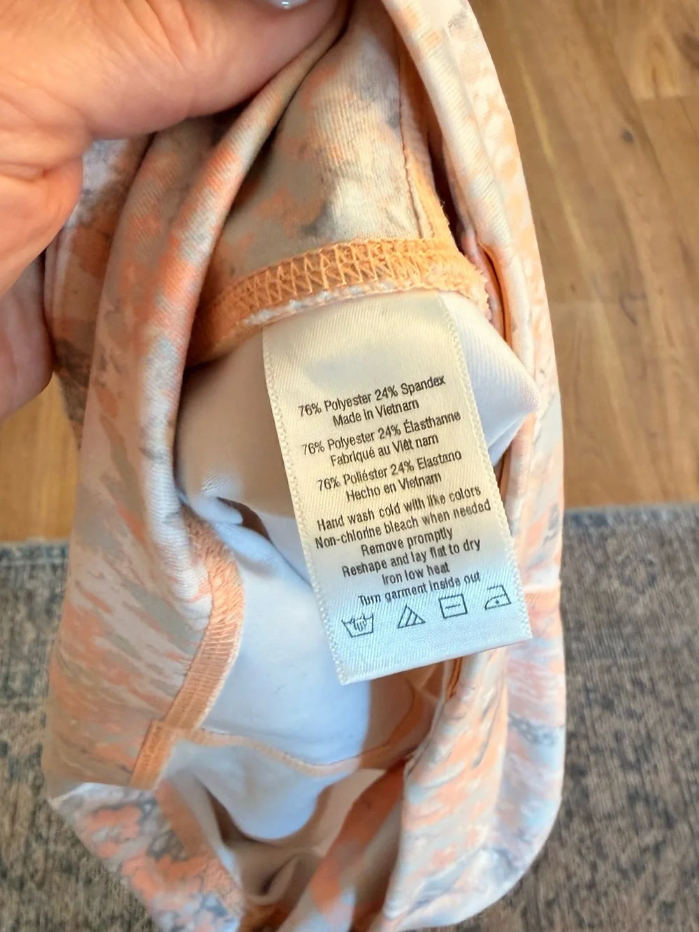 ALO Yoga Peach and Light Gray Abstract High-Rise Leggings